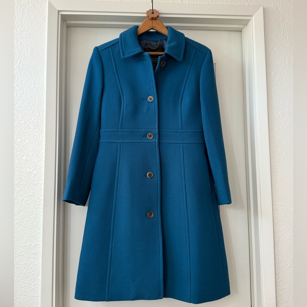 J. Crew Teal Double Cloth Lady Coat